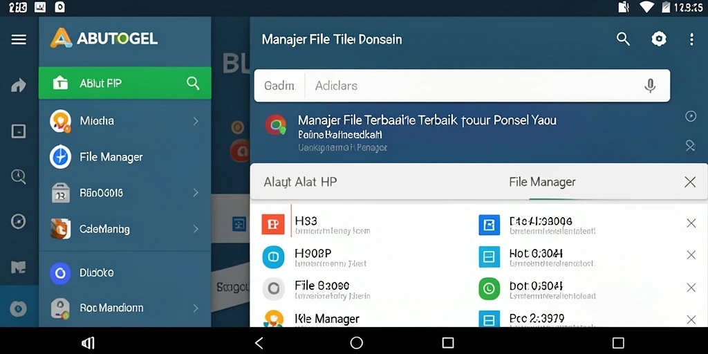 Tampilan antarmuka aplikasi File Manager ABUTOGEL yang user-friendly.