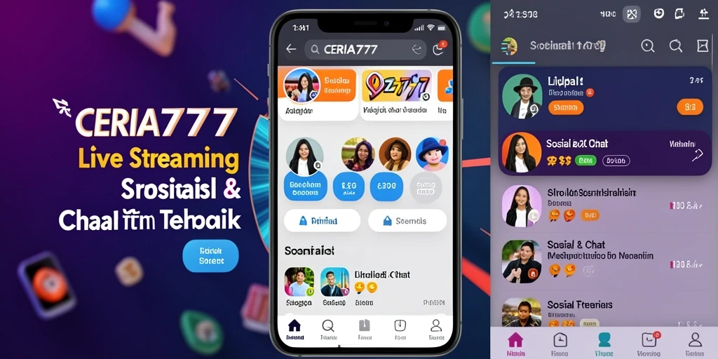 Tampilan antarmuka CERIA777 yang ramah pengguna untuk Live Streaming.