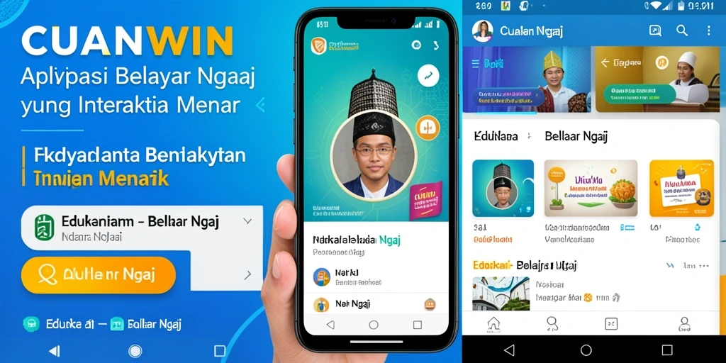 Tampilan antarmuka CUANWIN untuk belajar mengaji dengan interaktif.
