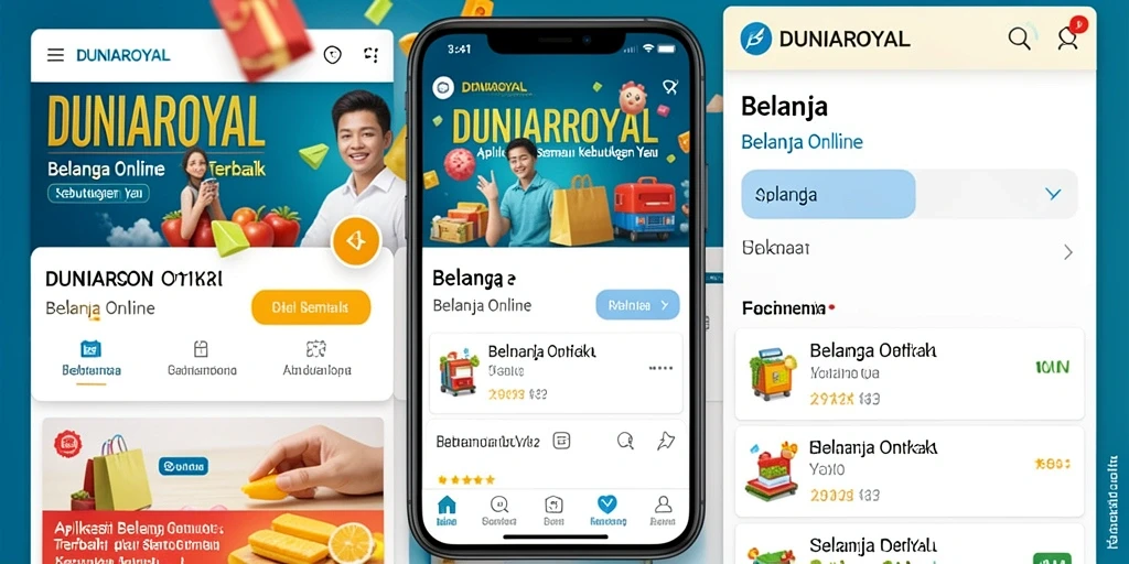 Antarmuka DUNIAROYAL yang modern dan user-friendly untuk belanja online.
