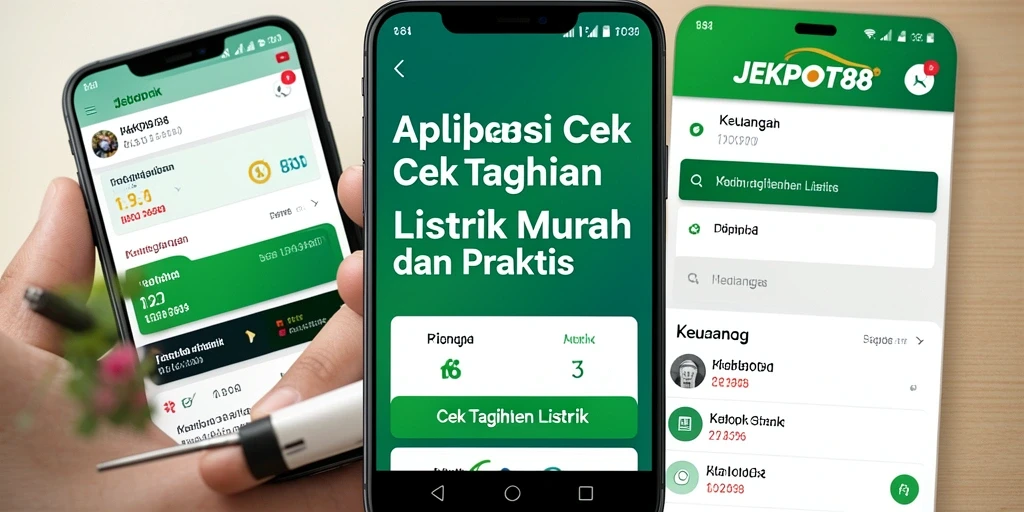 Tampilan antarmuka JEKPOT88 untuk cek tagihan listrik yang modern dan user-friendly.