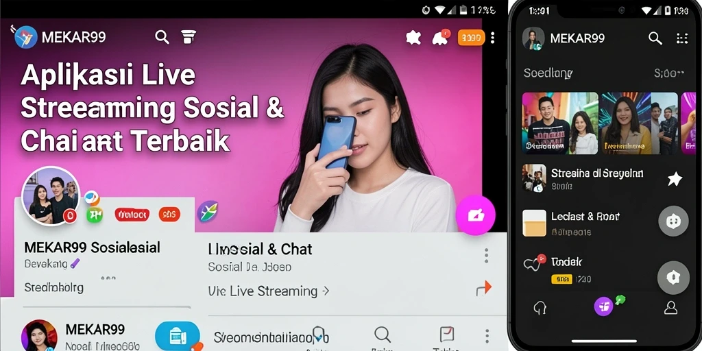 Antarmuka Live Streaming MEKAR99 yang menarik dan interaktif.
