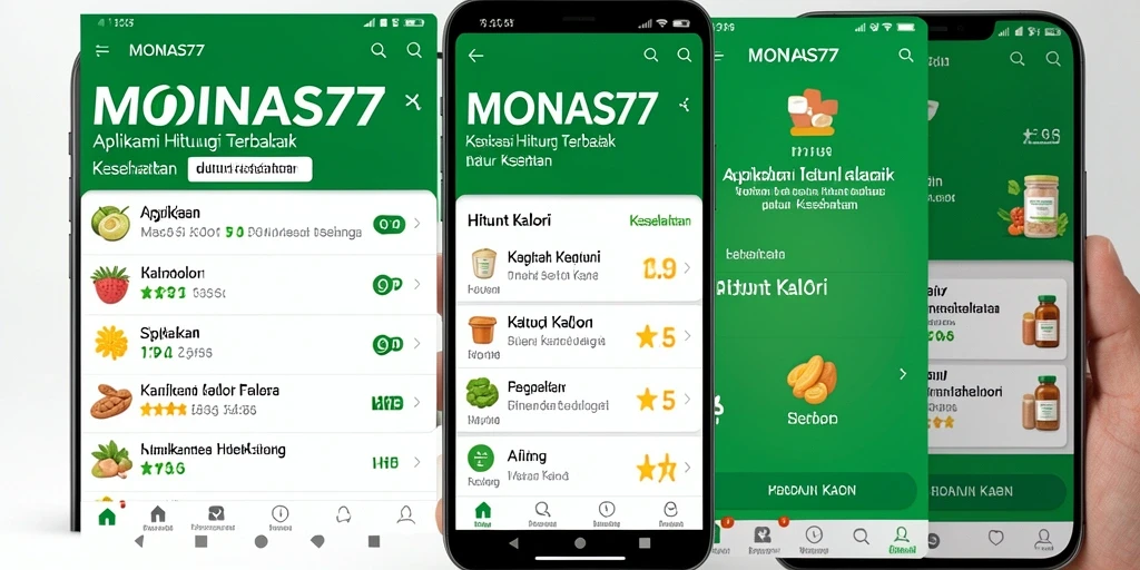 Tampilan antarmuka MONAS77 yang menarik dan mudah digunakan untuk Hitung Kalori.
