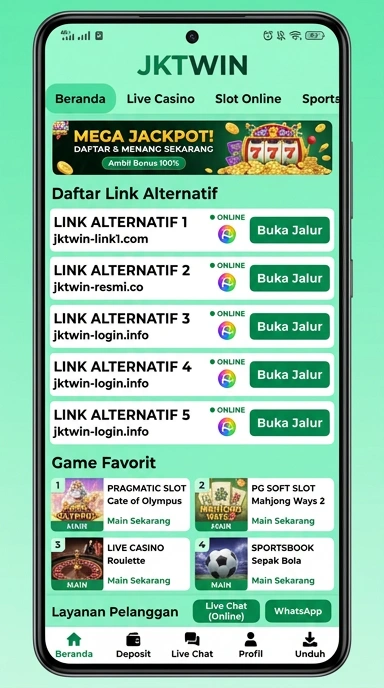 Halaman Alternatif jktwin untuk Pengguna Android